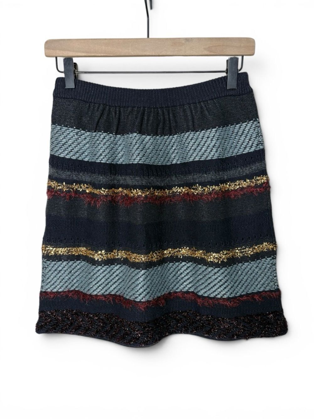 Tory Burch Tinsel Merino Wool Alpaca Blend Short Skirt Size XS
